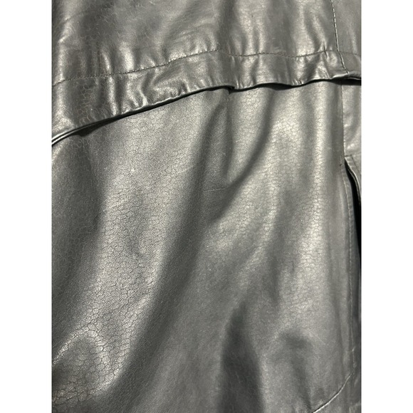 Premium Leather Jacket Mens Large Black Bomber Slim Cut Ford Thunderbird - Picture 9 of 10